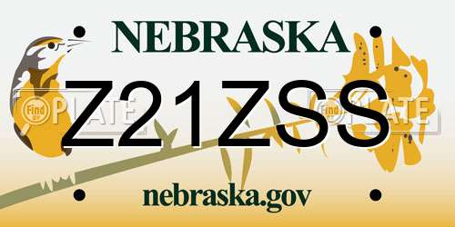 Z21ZSS Nebraska License Plate