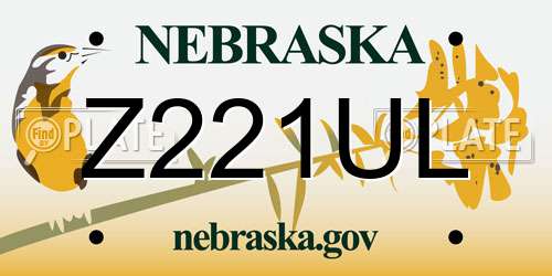 Z221UL Nebraska License Plate