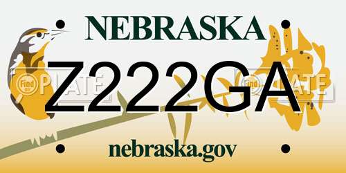 Z222GA Nebraska License Plate