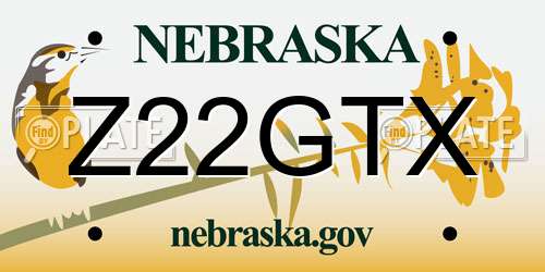 Z22GTX Nebraska License Plate