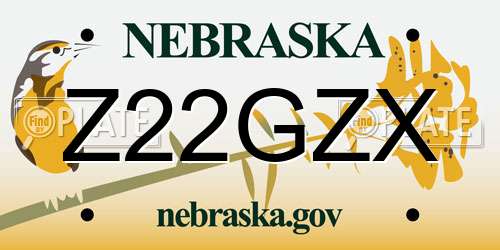 Z22GZX Nebraska License Plate