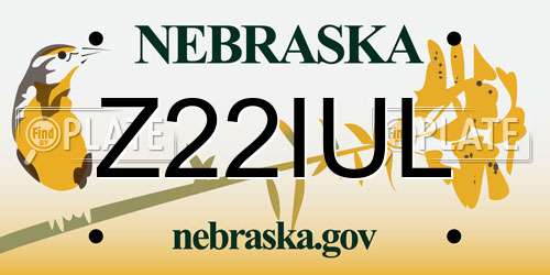 Z22IUL Nebraska License Plate
