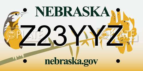 Z23YYZ Nebraska License Plate