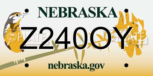 Z240OY Nebraska License Plate