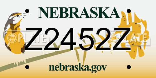 Z2452Z Nebraska License Plate