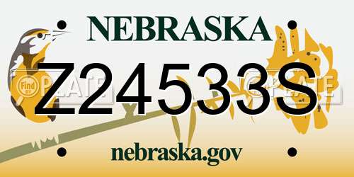 Z24533S Nebraska License Plate