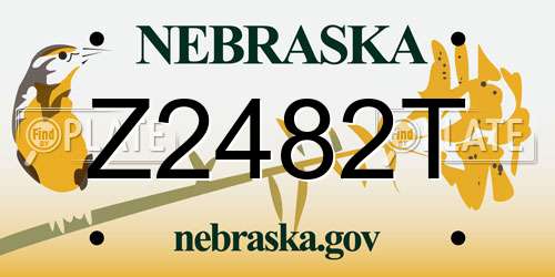 Z2482T Nebraska License Plate