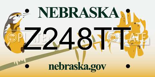 Z248TT Nebraska License Plate