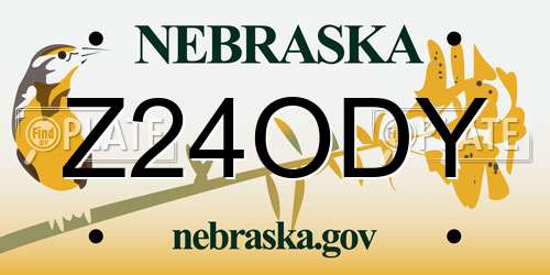 Z24ODY Nebraska License Plate