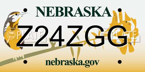 Z24ZGG Nebraska License Plate