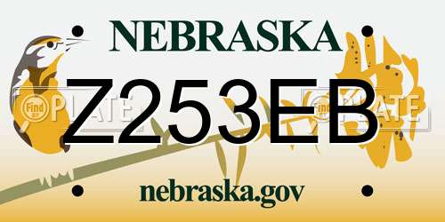 Z253EB Nebraska License Plate