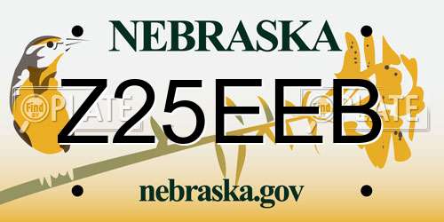 Z25EEB Nebraska License Plate