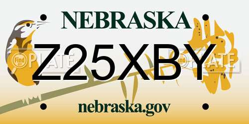 Z25XBY Nebraska License Plate