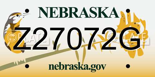 Z27072G Nebraska License Plate