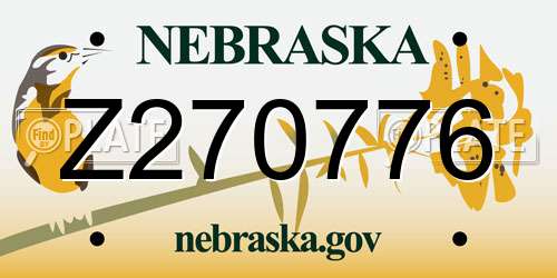 Z270776 Nebraska License Plate