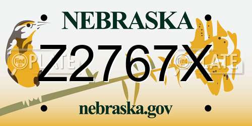 Z2767X Nebraska License Plate