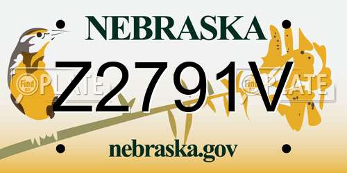 Z2791V Nebraska License Plate