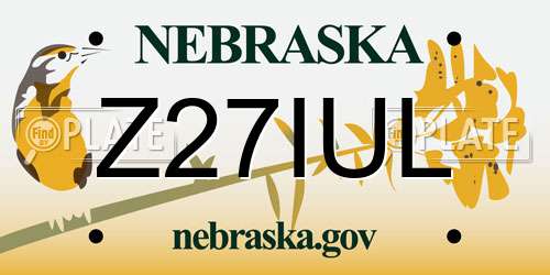 Z27IUL Nebraska License Plate