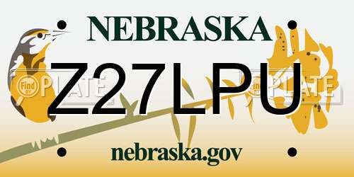 Z27LPU Nebraska License Plate