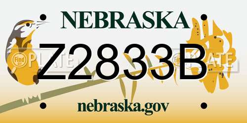 Z2833B Nebraska License Plate
