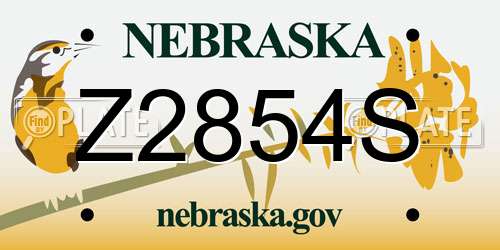 Z2854S Nebraska License Plate