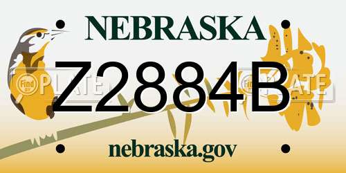 Z2884B Nebraska License Plate