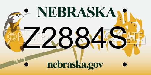Z2884S Nebraska License Plate