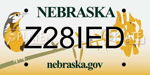 Z28IED Nebraska License Plate