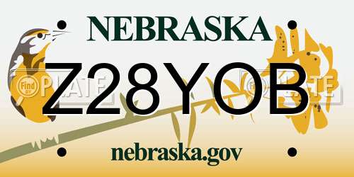 Z28YOB Nebraska License Plate