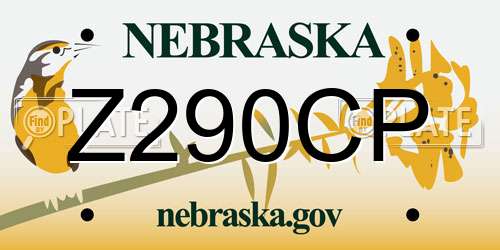 Z290CP Nebraska License Plate