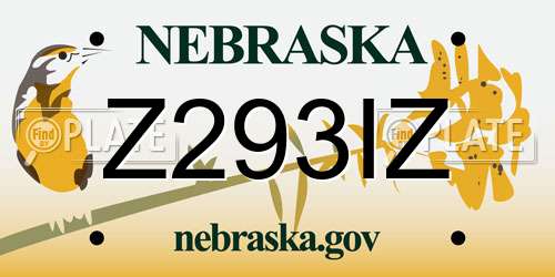 Z293IZ Nebraska License Plate