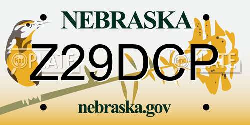 Z29DCP Nebraska License Plate