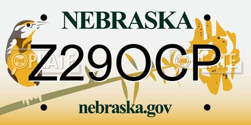 Z29OCP Nebraska License Plate