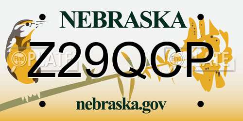 Z29QCP Nebraska License Plate