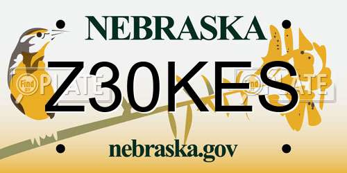 Z30KES Nebraska License Plate