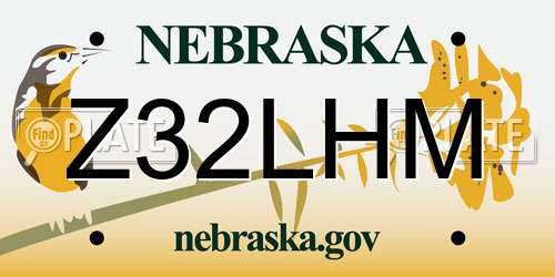 Z32LHM Nebraska License Plate
