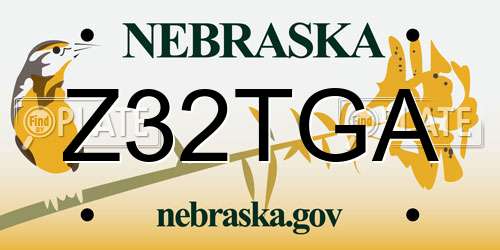 Z32TGA Nebraska License Plate