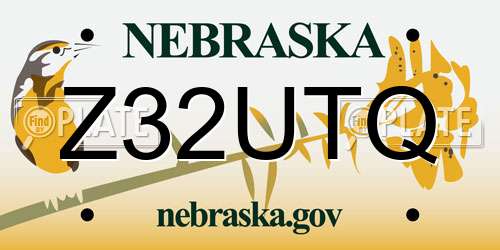 Z32UTQ Nebraska License Plate