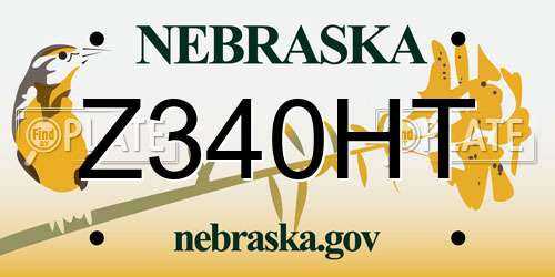 Z340HT Nebraska License Plate