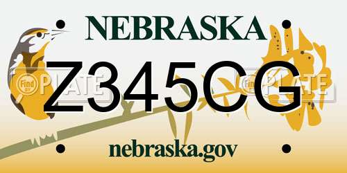 Z345CG Nebraska License Plate