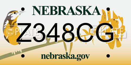 Z348CG Nebraska License Plate