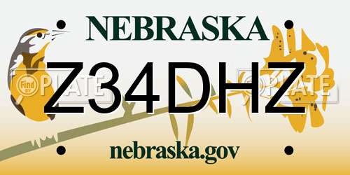 Z34DHZ Nebraska License Plate