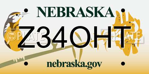 Z34OHT Nebraska License Plate