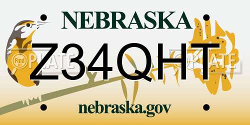 Z34QHT Nebraska License Plate