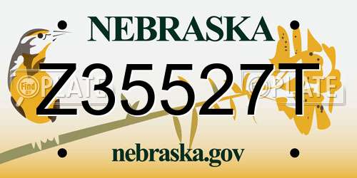 Z35527T Nebraska License Plate