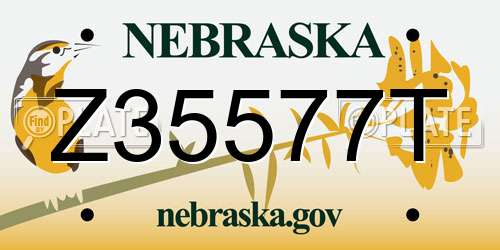 Z35577T Nebraska License Plate