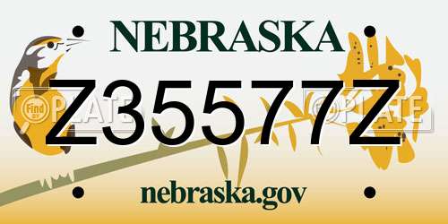 Z35577Z Nebraska License Plate