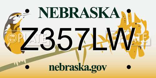 Z357LW Nebraska License Plate