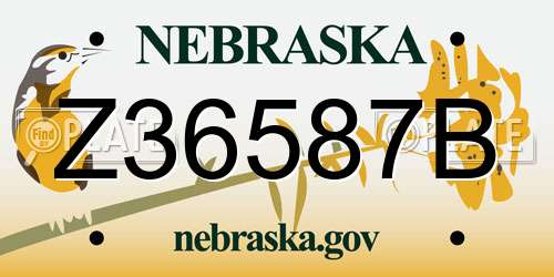 Z36587B Nebraska License Plate