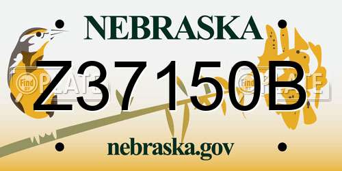 Z37150B Nebraska License Plate